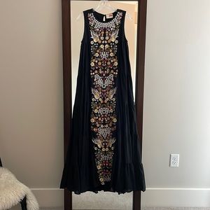 Anthropologie Samant Chauhan embroidered maxi dress.